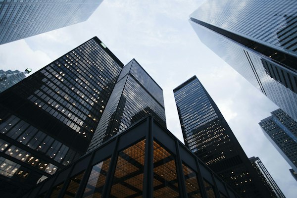 Modern commercial office buildings